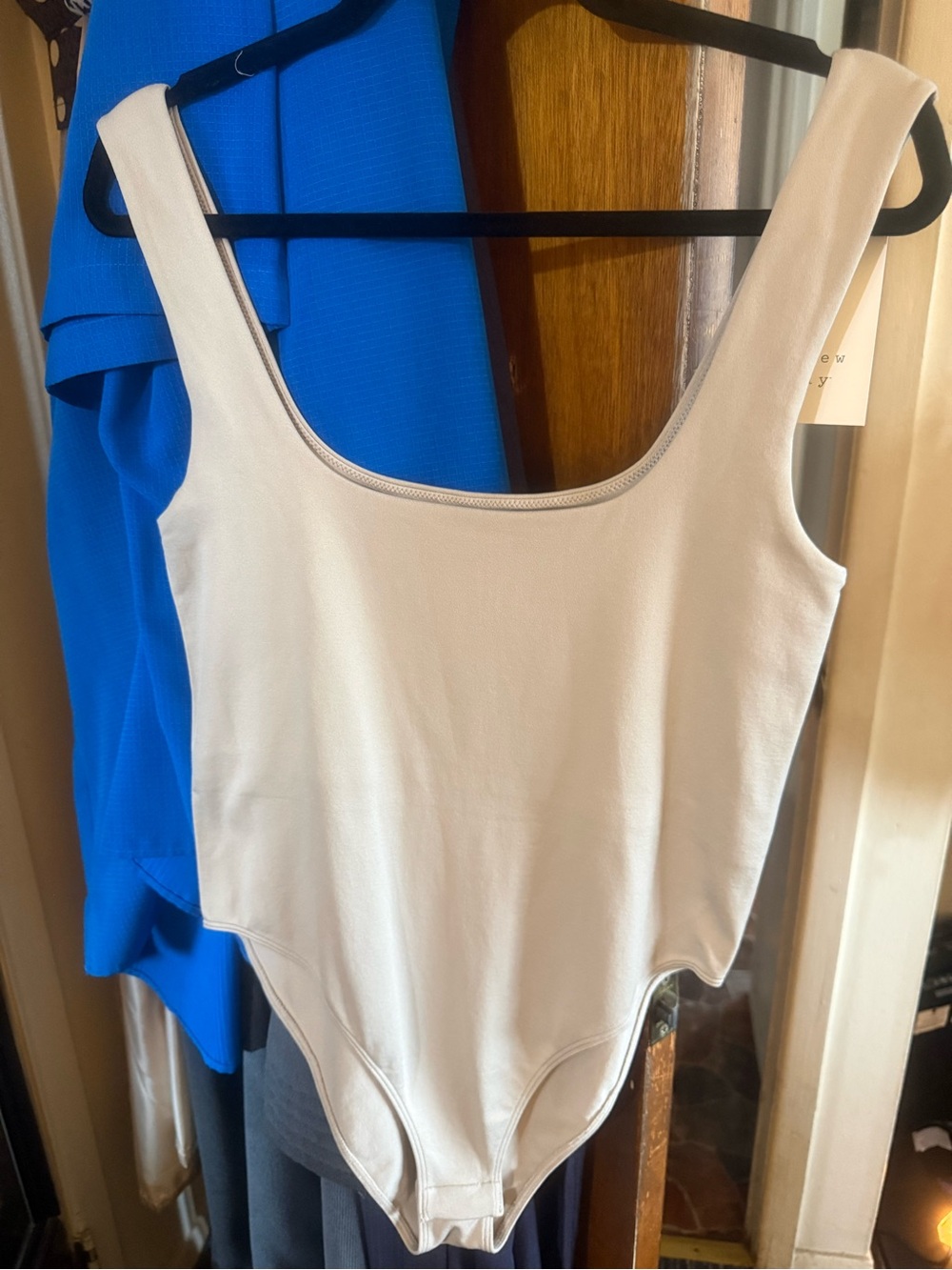 A New Day Scoop Neck Bodysuit in Light Beige
